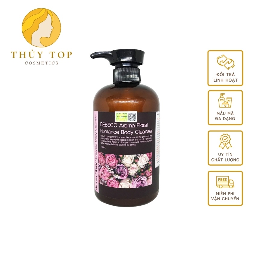 Sữa Tắm Bebeco Hương Nước Hoa Hàn Quốc 750ml, Làm Mềm Da, Kể Cả Vùng Da Dày Và Chai Sần, Loại Sạch Bã Nhờn, Bụi Bẩn