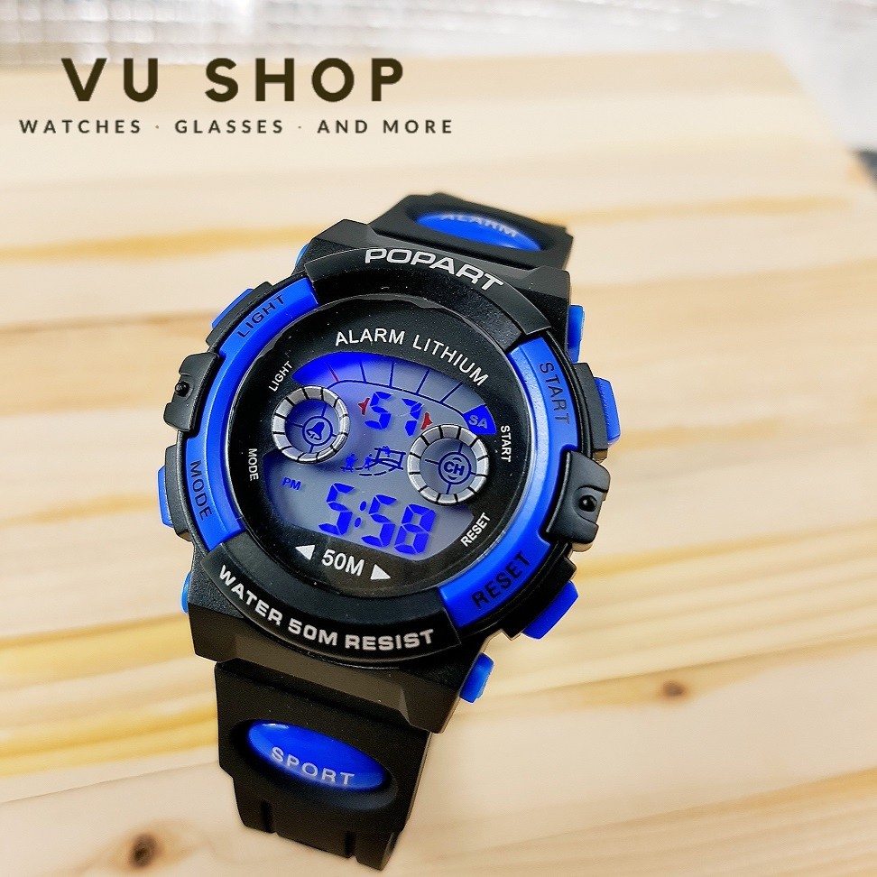 ĐỒNG HỒ BÉ GÁI POPART ĐIỆN TỬ ĐÈN LED ĐỔI MÀU - VÀNG, XANH | BigBuy360 - bigbuy360.vn