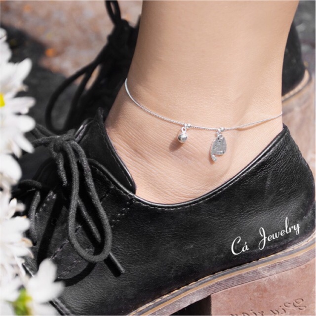 Vòng tay vòng chân lắc tay lắc chân nữ bạc s925 mèo mập và chuông cute Cá jewelry | BigBuy360 - bigbuy360.vn