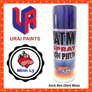 [Hỏa Tốc HCM] Sơn Phun Xanh Đen A216 Dark Blue ATM Spray Cao Cấp (400ml/chai) - Cửa hàng Điện nước Minh Lý