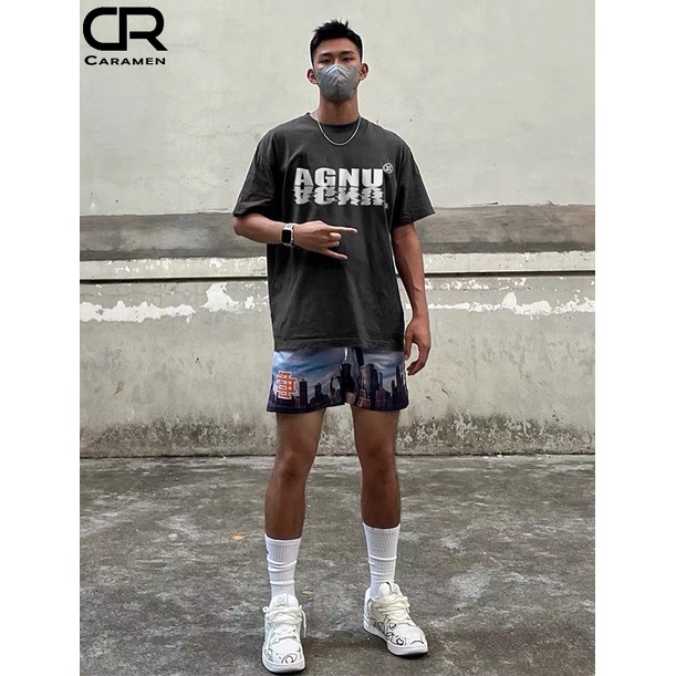 Áo Thun Nam Nữ Unisex Tay Lỡ Rộng In chữ AGNU