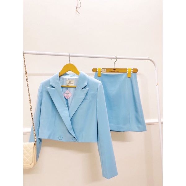 Sét vest xanh kèm quần or chân váy venus