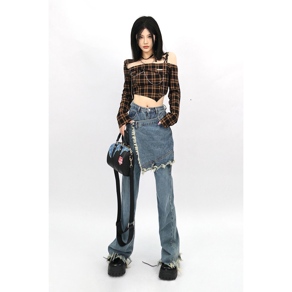 Áo Thun Ngắn Trễ Vai Màu Đen 1W Thời Trang 2022 Mới Cho Nữ