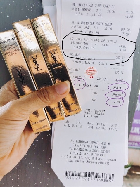 🇮🇹 Son YSL Slim Matte Chính Hãng - Son Ysl 28/21/23/01/09/112/103/107/108