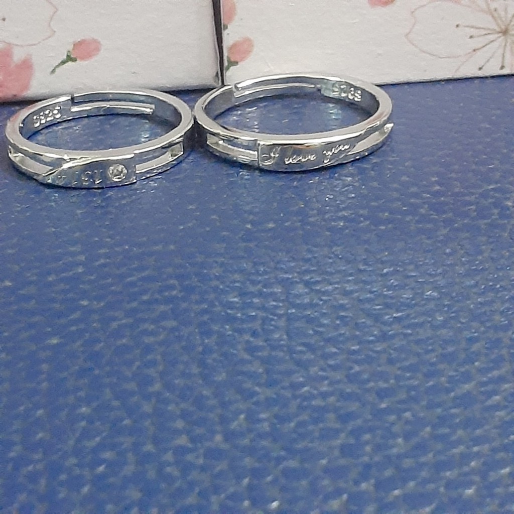Nhẫn Bạc Cặp Đôi Free Size I Love You 13 - 14 (anh yêu em - trọn đời, trọn kiếp) Lãng Mạn Cho Tình Nhân - sl 02 chiếc