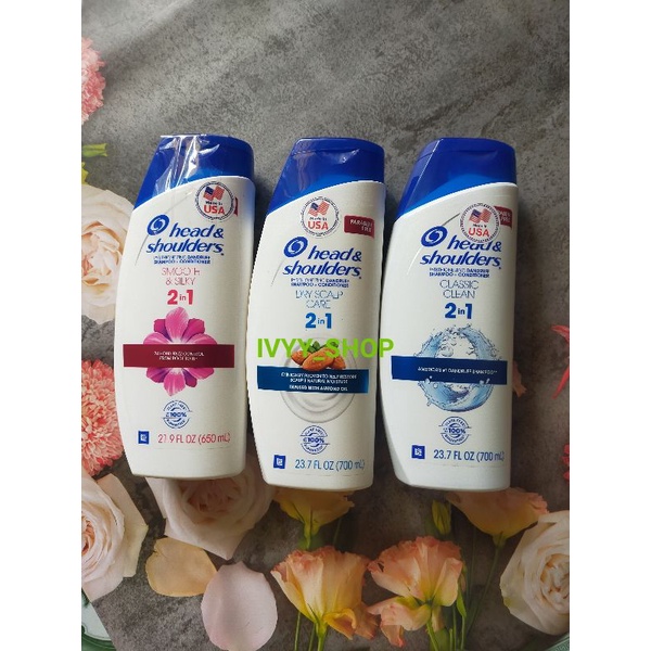 (Mẫu Mới) Dầu Gội Xả Head &amp; Shoulders 2 in 1 700ml của Mỹ