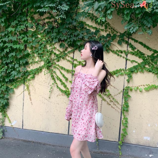 Đầm Trễ Vai Màu Hồng Thiết Kế Dáng Rộng Che Khuyết Điểm