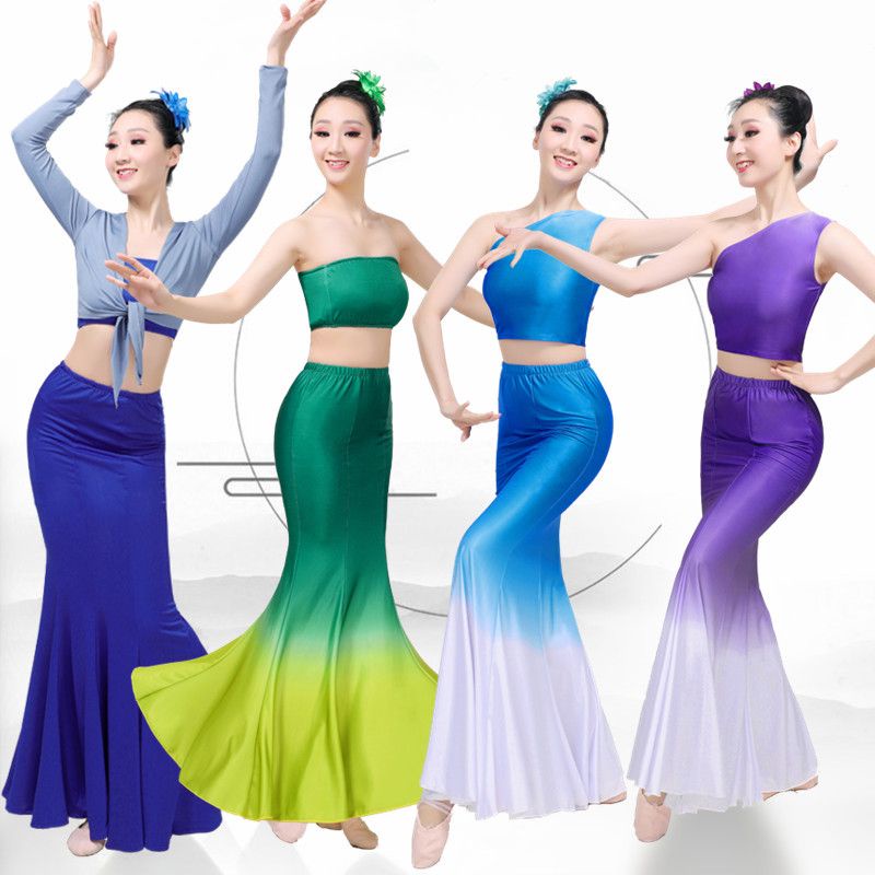 Chân Váy Múa Ba Lê Dáng Dài Họa Tiết Chim Công Cho Nữ