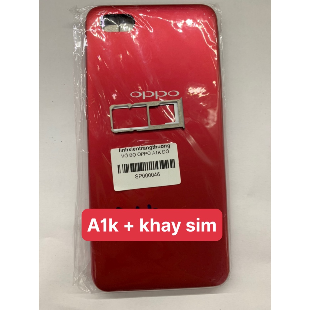 Bộ vỏ oppo A1k new zin - ( gồm lưng, sườn, phím, kính camera)