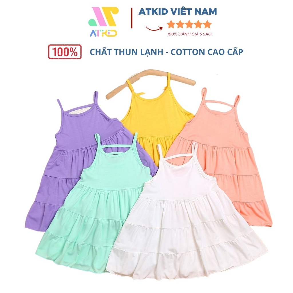 Váy babydoll cho bé gái siêu xinh 2 dây chất liệu thun lạnh cao cấp ATKID Việt Nam