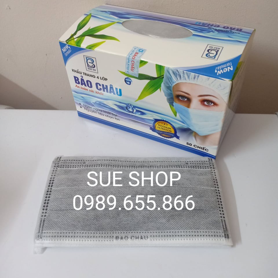 Khẩu trang y tế 4 lớp Bảo Châu (Hộp 50 cái)