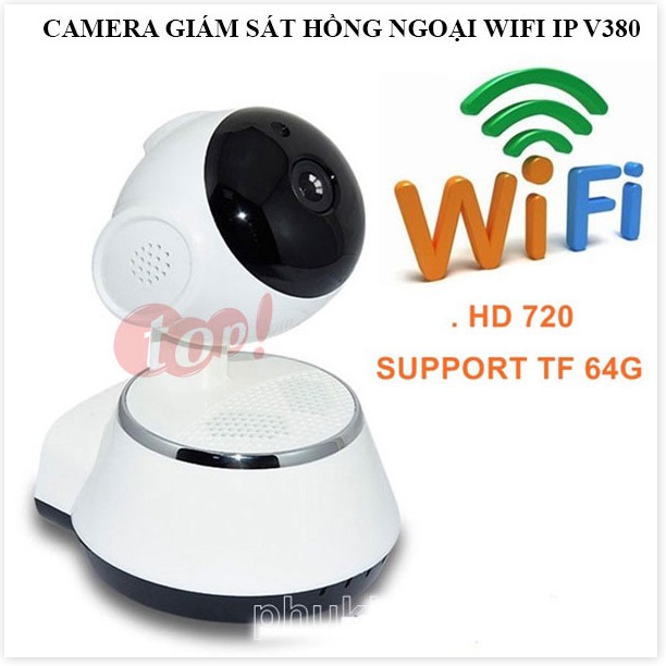 Camera Đàm Thoại 2 Chiều V380 ✔Chính Hãng✔️ Kết nối không dây qua điện thoại, Đàm thoại 2 chiều, Xoay 360.