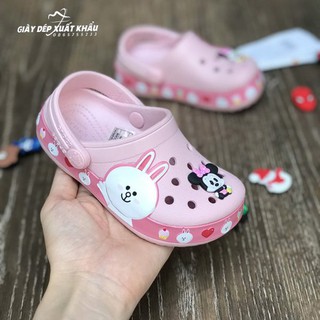 Dép Cross Trẻ Em Hình Thỏ Hồng