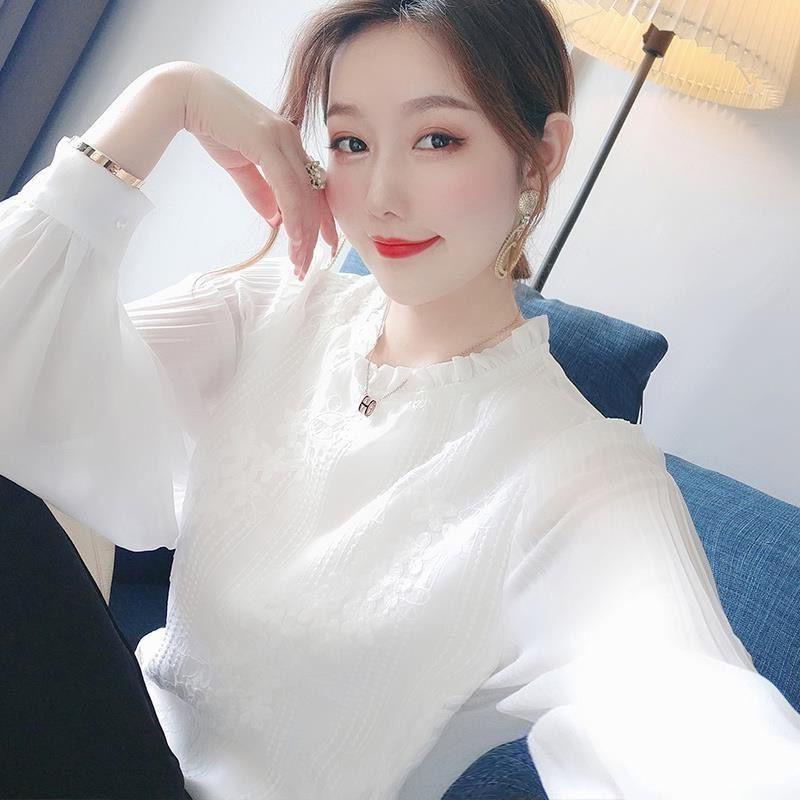 Áo Sơ Mi Chiffon Tay Dài Phong Cách Hàn Quốc Thời Trang Mùa Xuân 2022 Mới Cho Nữ