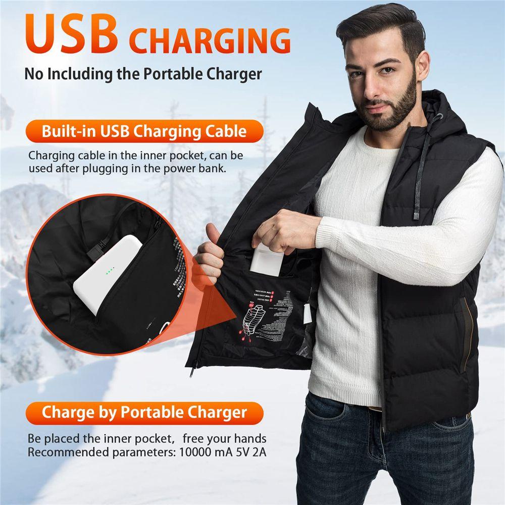Áo Khoác Sát Nách Giữ Ấm Cơ Thể Sạc Cổng USB Cho Nam Nữ