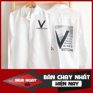 Áo Sơ Mi Nam Dài Tay Áo Kiểu, Sơ Mi Lv chất liệu lụa co giãn 4 chiều