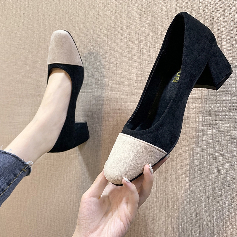 Giày cao gót mũi vuông phong cách phương Tây | BigBuy360 - bigbuy360.vn