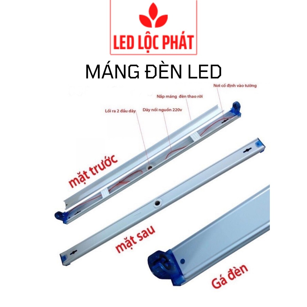 Máng bóng đèn led 1m2 60cm nhôm, bóng đèn led t8