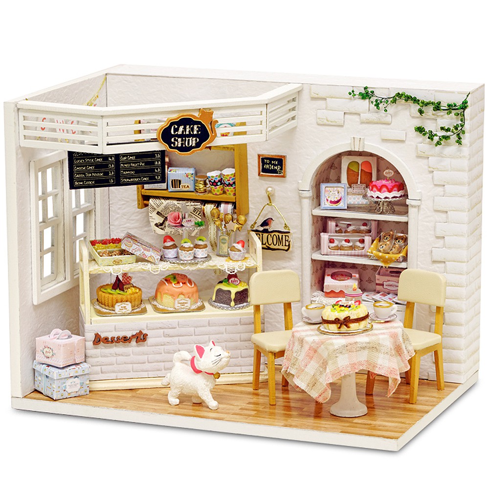 Cutebee Mô hình nhà gỗ DIY Nhật ký bánh H14( bao gồm cả che bụi)