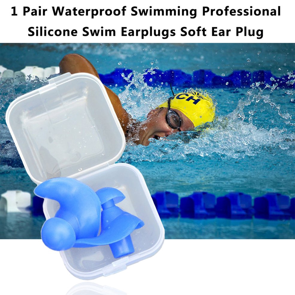 Cặp nút bịt tai bằng silicon chống thấm nước tiện dụng khi đi bơi