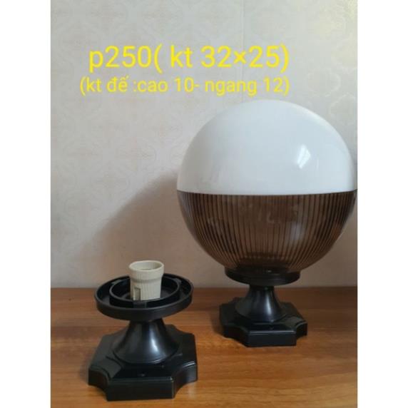 Đèn trụ cổng, tường rào hình cầu Phi 160 - 200 - 250 - 300MM đèn trang trí gắn trụ cổng trang trí tường bao