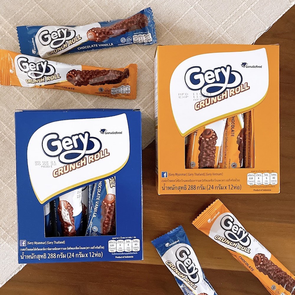 Bánh cuộn phủ Socola Gery Crunch Roll Hộp 276g