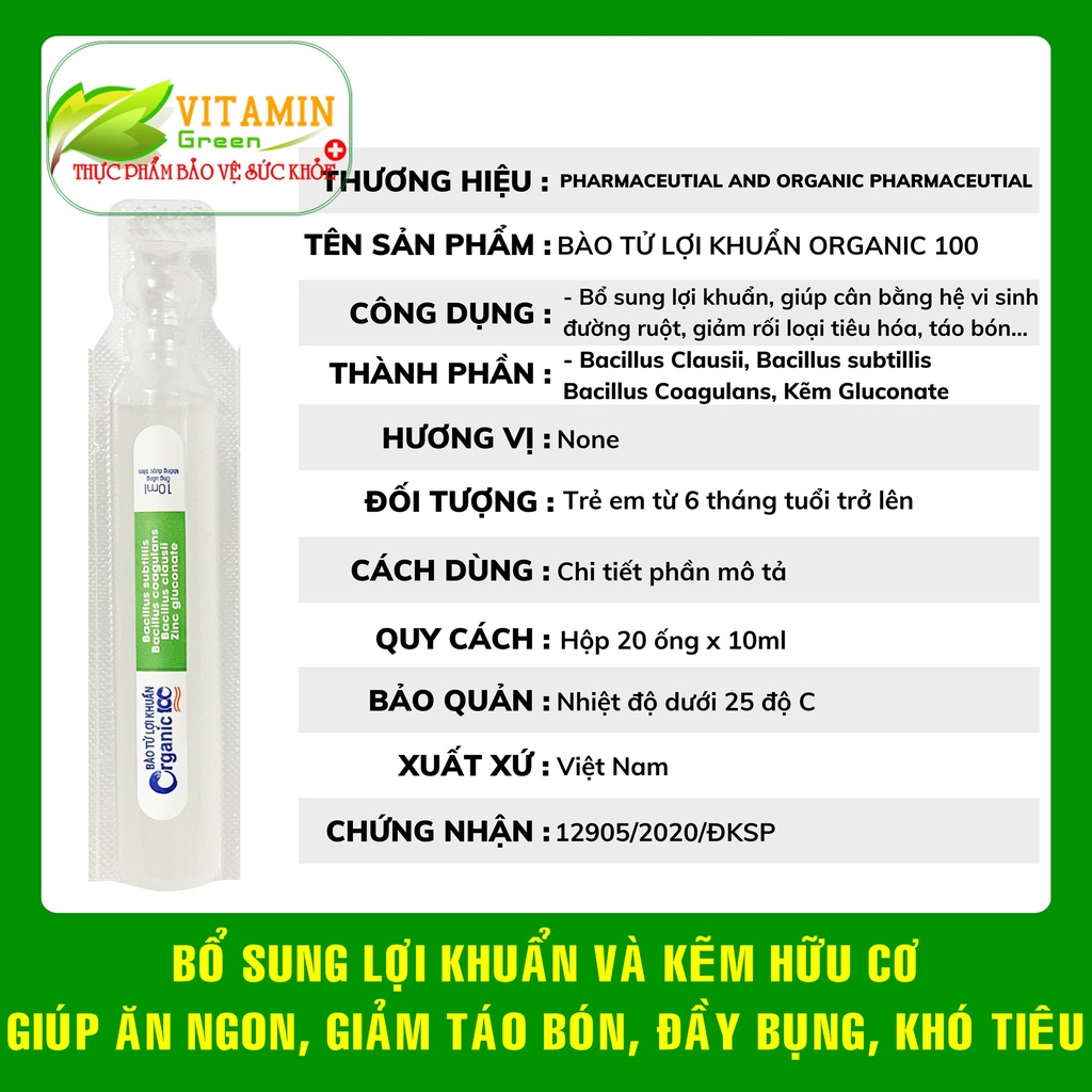 BÀO TỬ LỢI KHUẨN CRGANIC100 GIÚP ĂN NGON, TĂNG CƯỜNG HẤP THU, GIẢM TÁO BÓN, ĐẦY BỤNG, KHÓ TIÊU