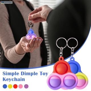 pop it Đồ chơi ấn bong bóng giáo dục giải tỏa căng thẳng chất Fidget Simple Dimple Toy Keychain Pendant With Food Grade Silicone Decompression Toys