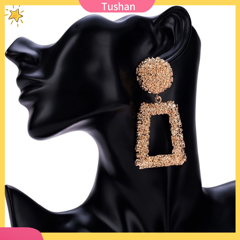 Đôi Bông Tai Dài Họa Tiết Hình Học Cá Tính Hợp Thời Trang Cho Nữ