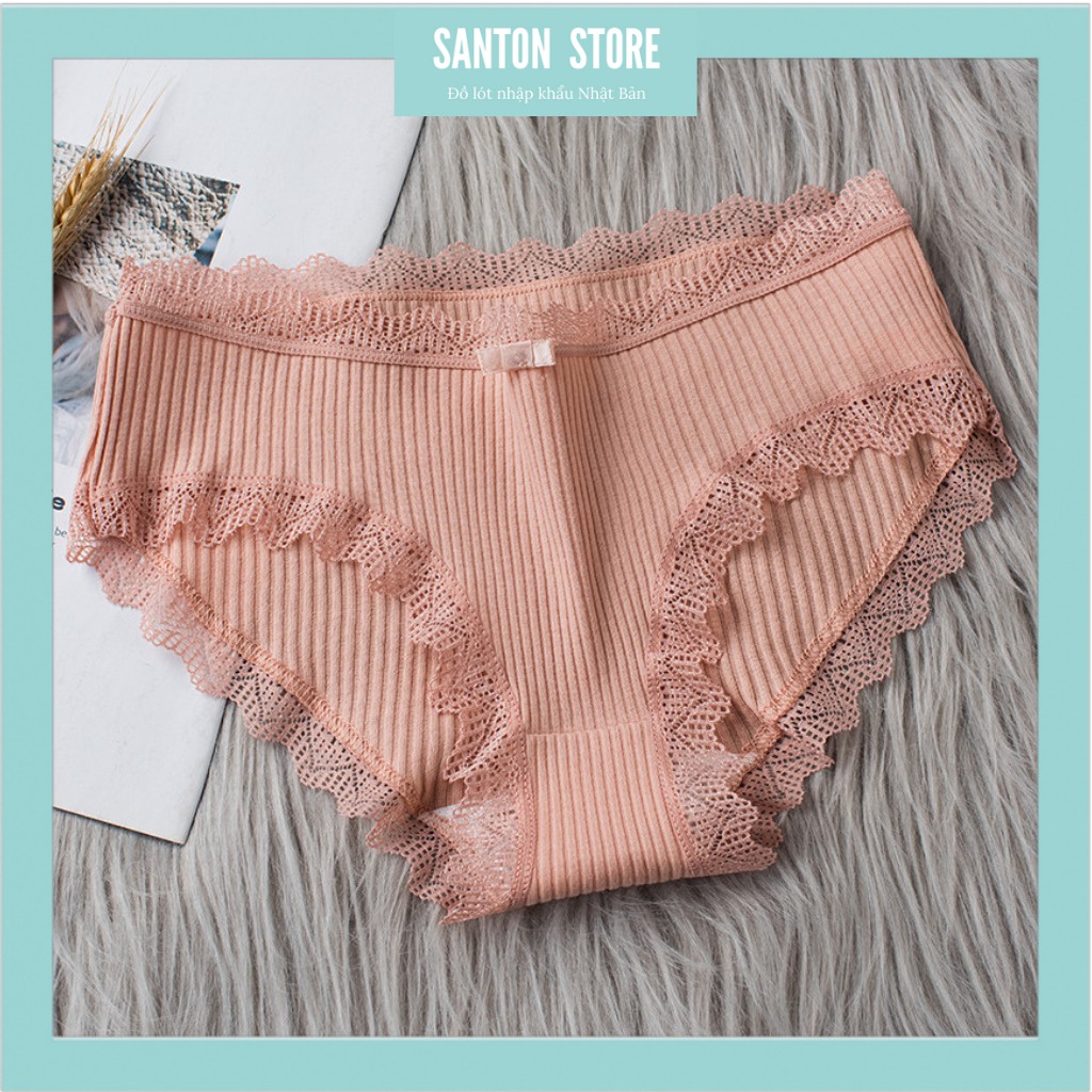 Quần lót nữ cotton kháng khuẩn,đồ lót nữ sexy hoạ tiết viền ren điệu đà ST1 | BigBuy360 - bigbuy360.vn