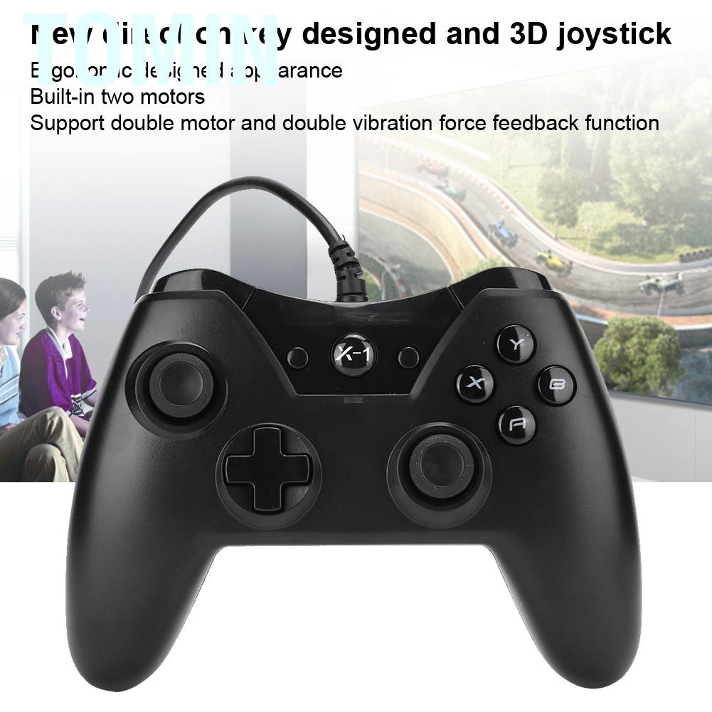 Tomin X‑1 Wired Gamepad Black Game Handle Connecting PC Using for Games Machine