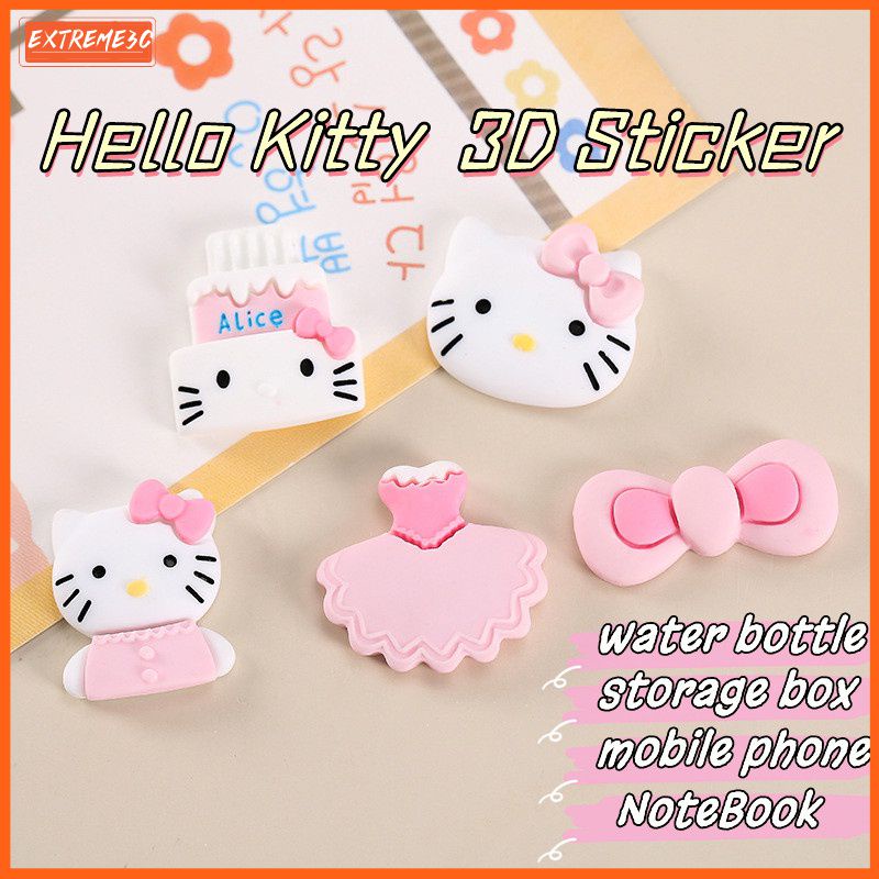 Cá Tuyết Hình Hoạt Hình Hello Kitty 3d Dán Chống Thấm Phụ Kiện Cho Bình Nước Thủy Tinh Trang Trí Phụ Kiện