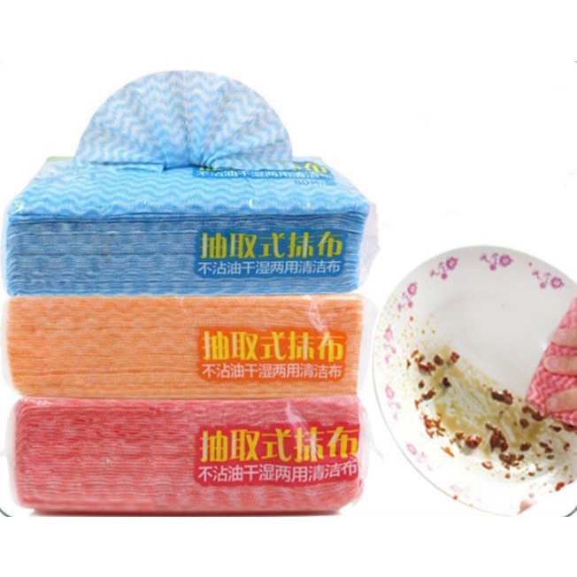 80 Cái khăn lau bàn/ chén dĩa XIAODUOJIAJU thấm nước bằng vải không dệt dùng một lần