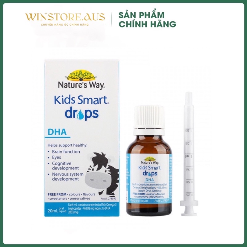 DHA Nature's Way Kids Smart Drops DHA Dạng Giọt Giúp Tăng IQ, Phát Triển Não Bộ Cho Bé 20ml
