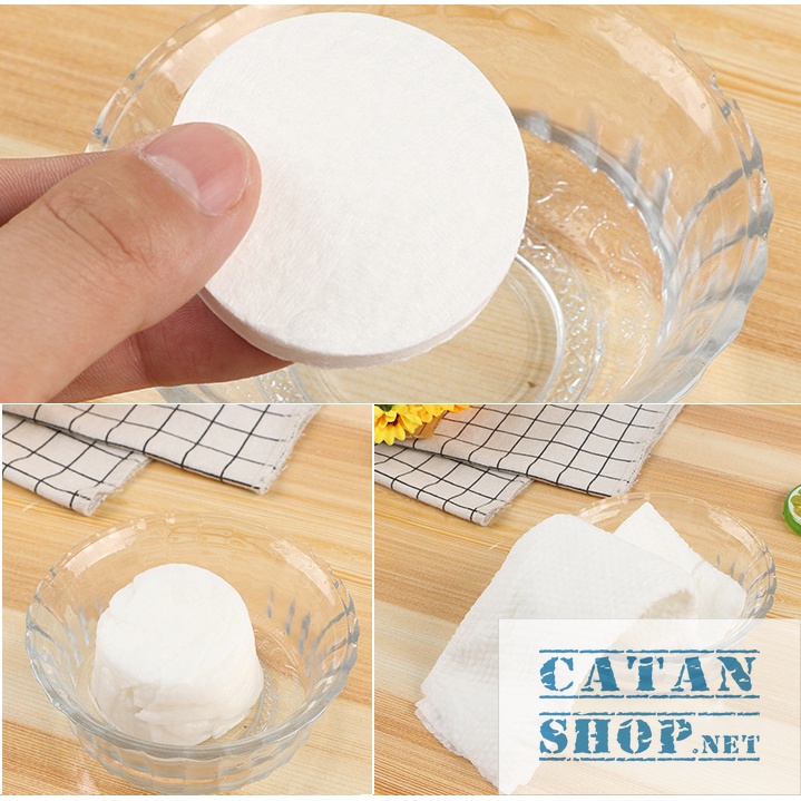 Khăn Du Lịch dạng nén cotton dùng 1 lần (30 * 60 cm), Khăn Đa Năng Tự Nhiên Thấm Nước Tốt GD580-Ktam