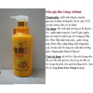 Dầu gội tinh chất gừng