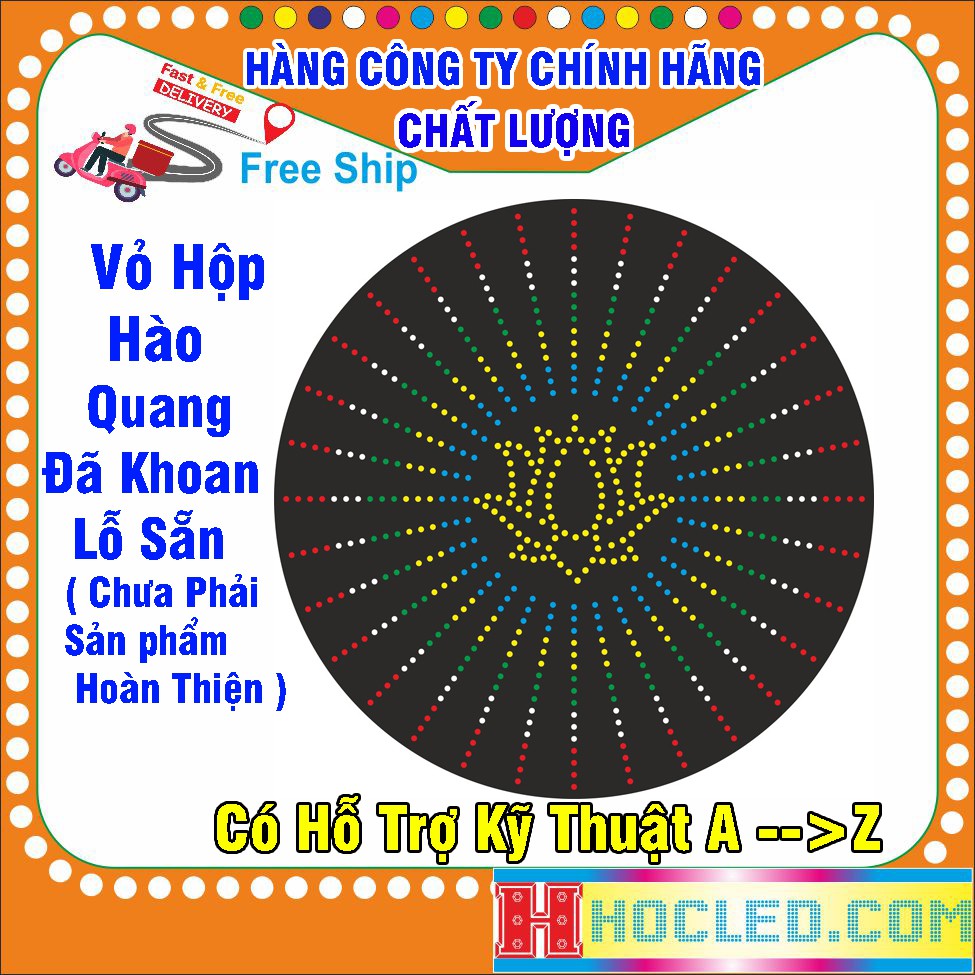 Vỏ Hộp Bảng Led Hào Quang Size 50x50cm Tâm Bông Sen Cực Đẹp