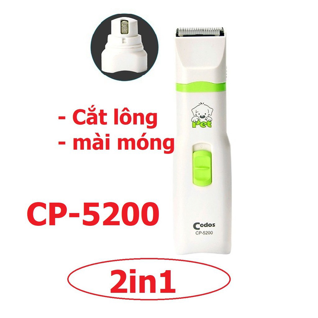 GoVap-  (Bảo hành 6 tháng) Codos CP-5200 2in1 Tông Đơ máy đa năng Cắt Lông mài móng chó mèo có thể cắt tỉa lông chân chó