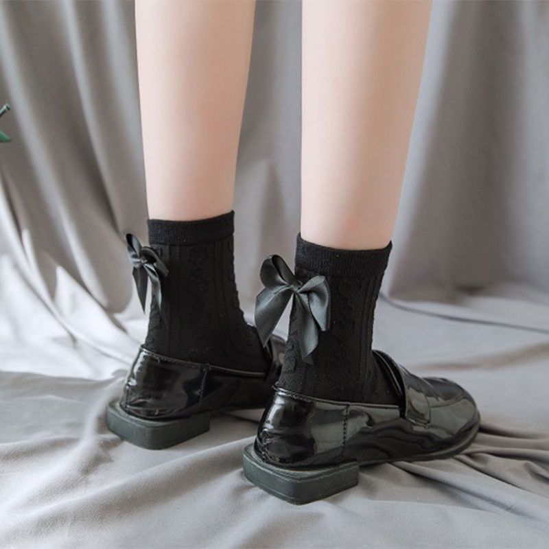 Vớ Đen Dài Trên Mắt Cá Chân Phối Ren Lưới Phong Cách Gothic Lolita 10MK Dành Cho Nữ