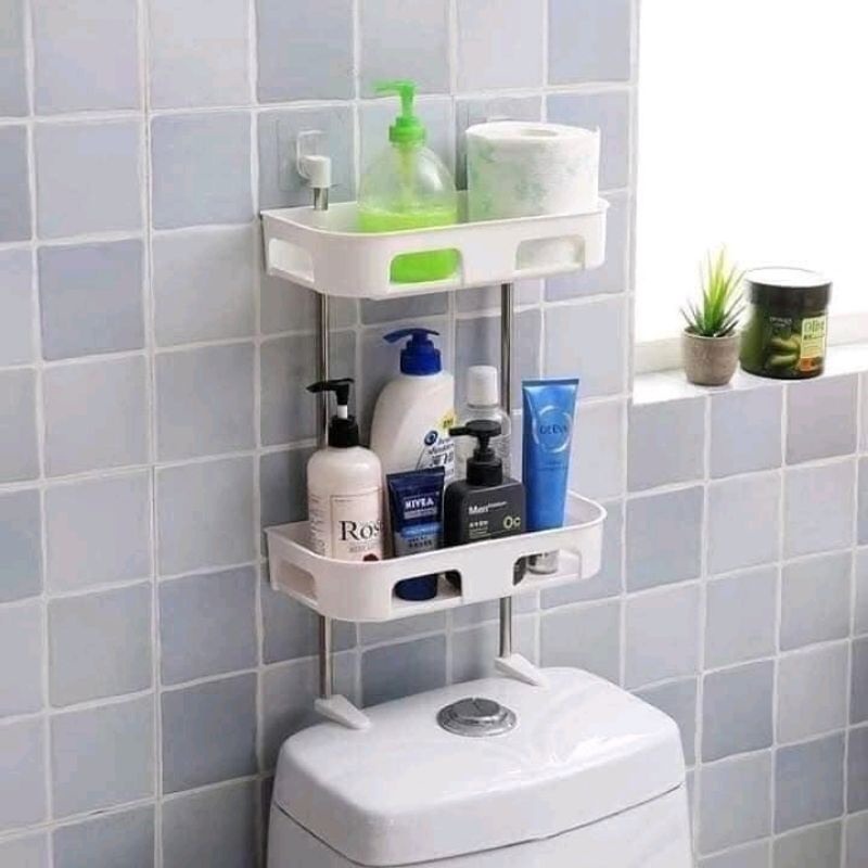 Kệ 2 tầng, 3 tầng dán tường nhà tắm khung inox nhựa nguyên sinh