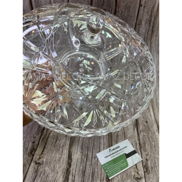 GIẢM SẬP SÀN Khay hộp đựng bánh kẹo có nắp đẹp hoa quả sấy khô 6 ngăn nhựa trong Acrylic cao cấp kiểu dáng sang trọng