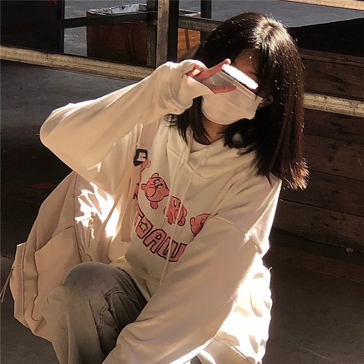 Áo Hoodie In Chữ Dáng Rộng Dễ Phối Đồ