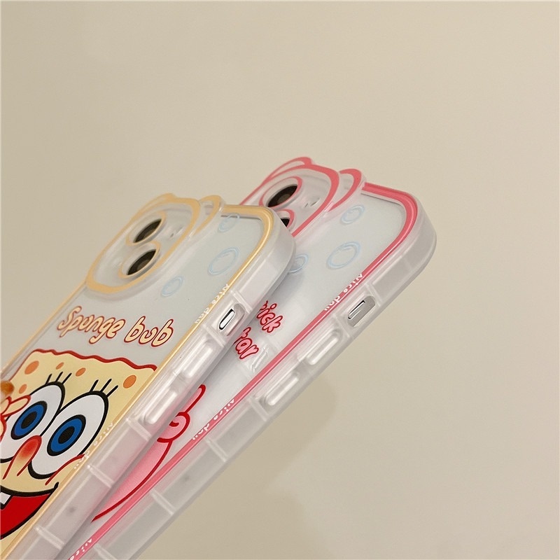 Ốp Điện Thoại TPU Nhám Trong Suốt Họa Tiết Hoạt Hình SpongeBob Cho IPhone 11 12 13 Pro Max Xs X Xr 8 7 6 Plus