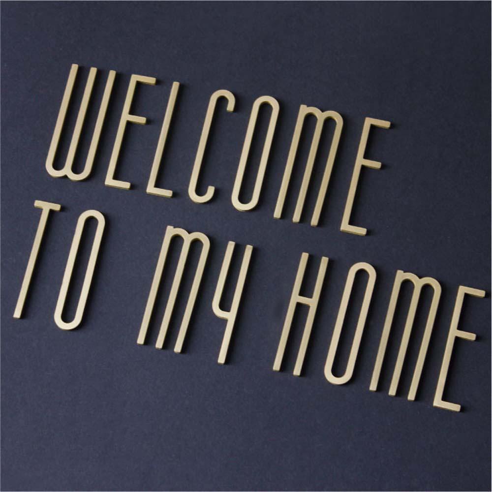 IVORY Chữ Cái Tiếng Anh Bằng Đồng Thau 0-9 Dùng Trang Trí Nhà Cửa