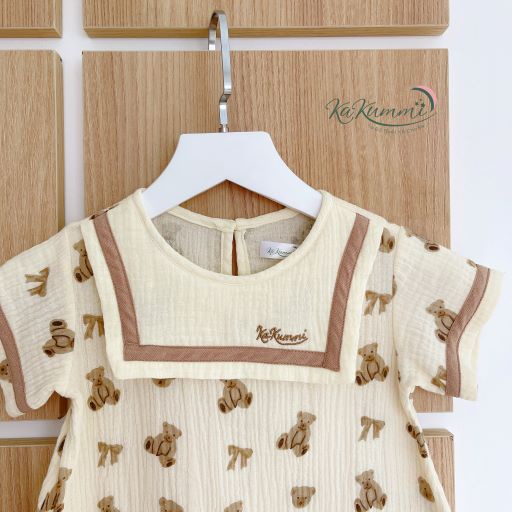 Body cộc tay giả cổ thủy thủ chất liệu xô Muslin  Kakummi
