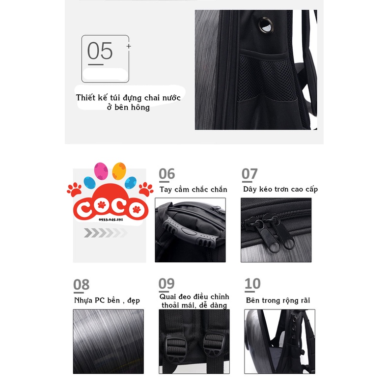 Balo phi hành gia cho chó mèo kèm đệm lót