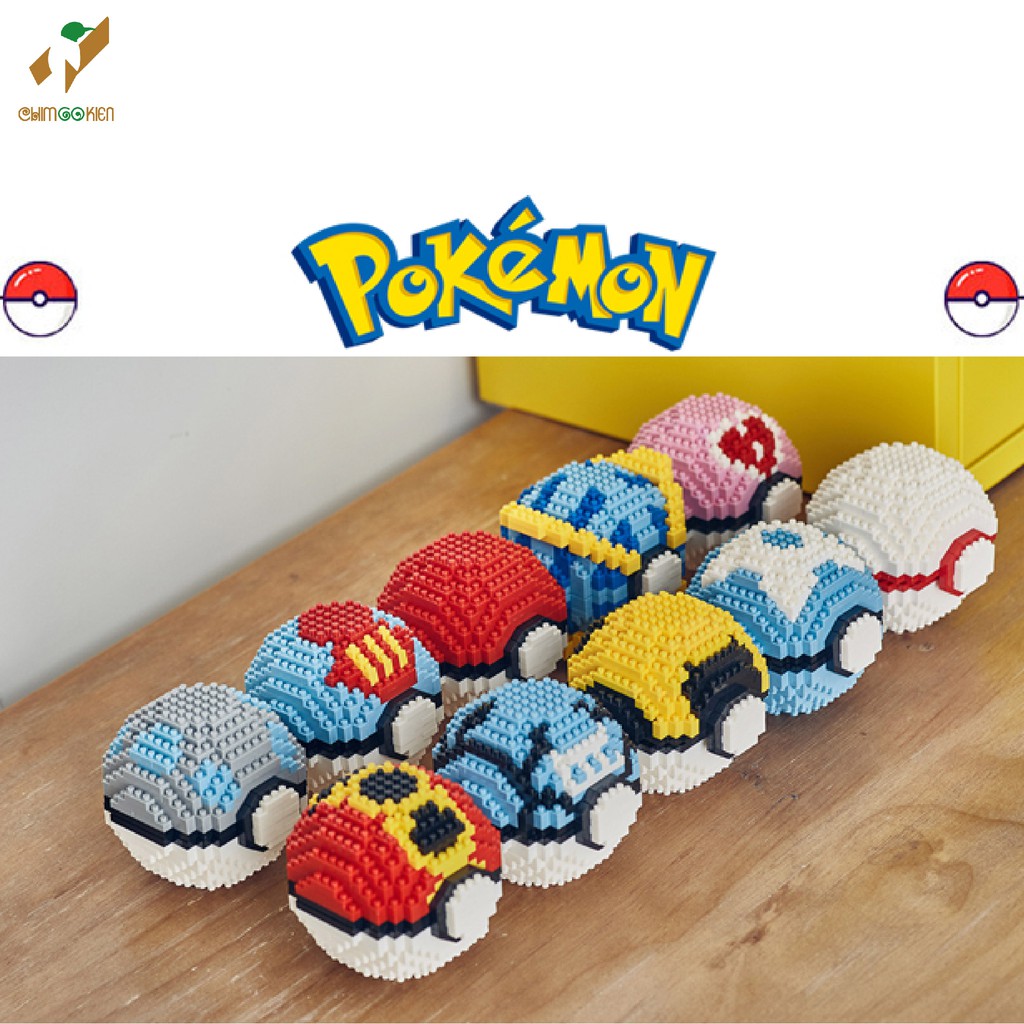 Bộ đồ chơi xếp hình lego bóng nhân vật pokemon