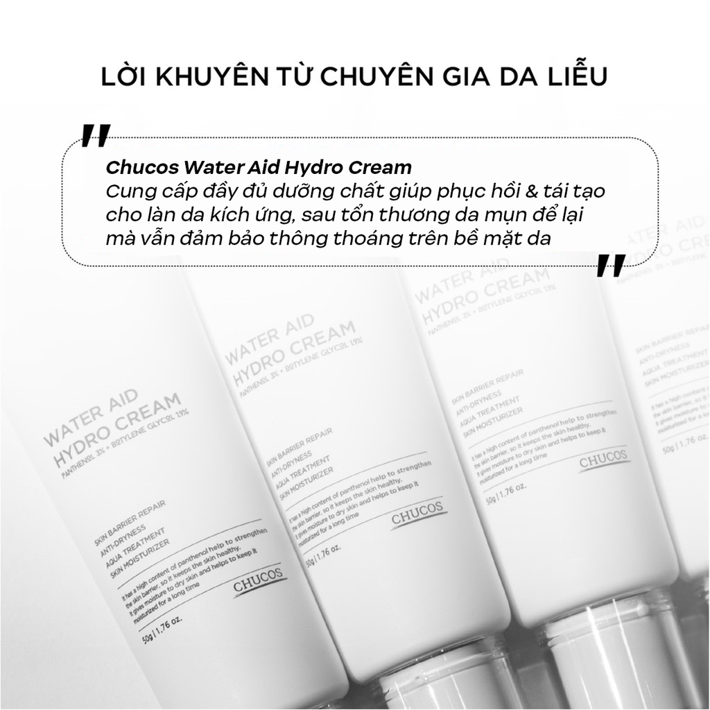 Kem Cấp Ẩm Và Phục Hồi Da Chucos Water Aid Hydro Cream - Dạng Gel 50g