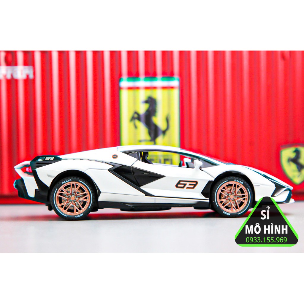 [ Sỉ Mô Hình ] Xe mô hình siêu xe Lambo Sian 1:32 Trắng