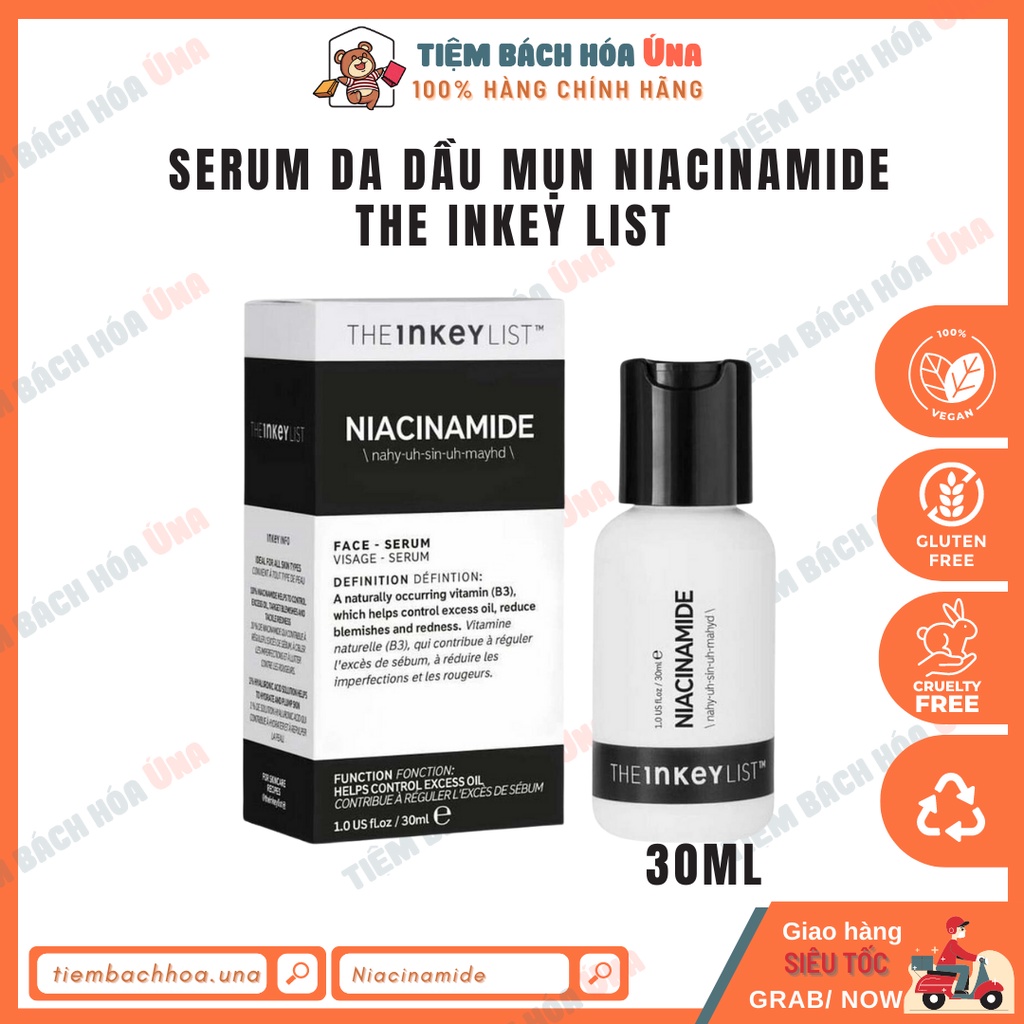 Serum da dầu mụn mờ thâm Niacinamide The inkey list 30ml